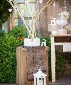4 marque place coeur bois naturel ficelle