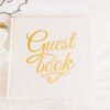 Livre d'or ivoire et or Guest Book