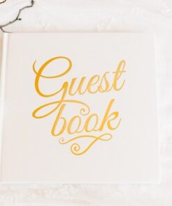 Livre d'or ivoire et or Guest Book