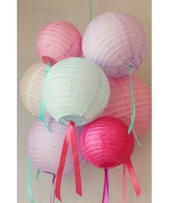 5 lanternes lampion boules papier blanc