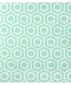 20 serviettes de table vert menthe motif design
