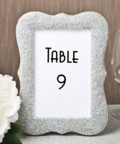 Location cadre baroque argenté paillettes glitter marque table