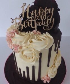 Cake topper en bois Happy Birthday gâteau anniversaire