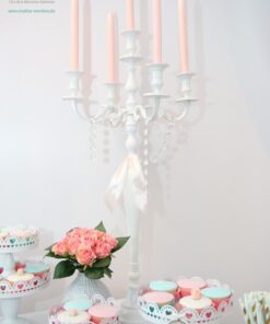 Location Chandelier 5 branches BLANC H80cm