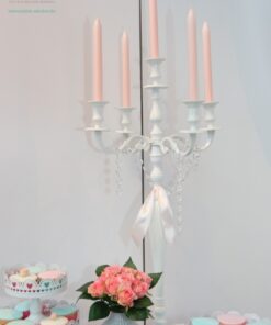 Location Chandelier 5 branches BLANC H80cm