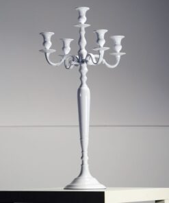 Location Chandelier 5 branches BLANC H80cm