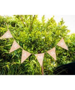Guirlande fanions Mariage "Mr and Mrs" jute 1M
