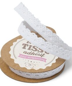 Ruban masking tape dentelle adhesive Blanc