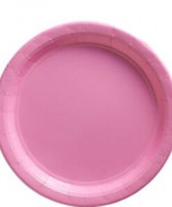 20 assiettes ROSE en carton repas 23 cm