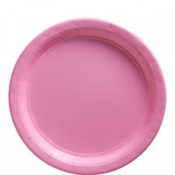 20 assiettes ROSE en carton repas 23 cm 20 assiettes ROSE en carton repas 23 cm