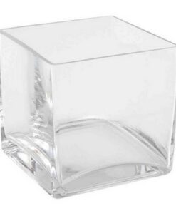 Location Vase carré cube verre 10 cm