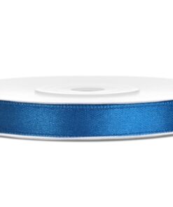 Ruban de satin bleu 6mm bobine 25M