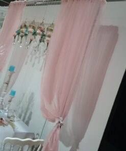 Location 2 rideaux rose pâle polyester pour arche