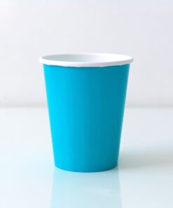 20 gobelets carton bleu turquoise