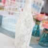 Location dentelle habillage bouteille vin vase