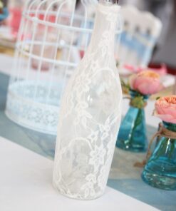Location dentelle habillage bouteille vin vase