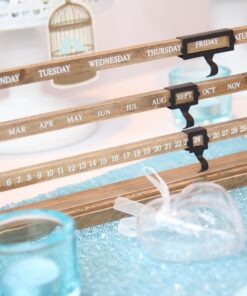 Location calendrier vintage en bois naturel