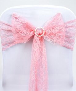 Location noeud de chaise dentellle rose quartz