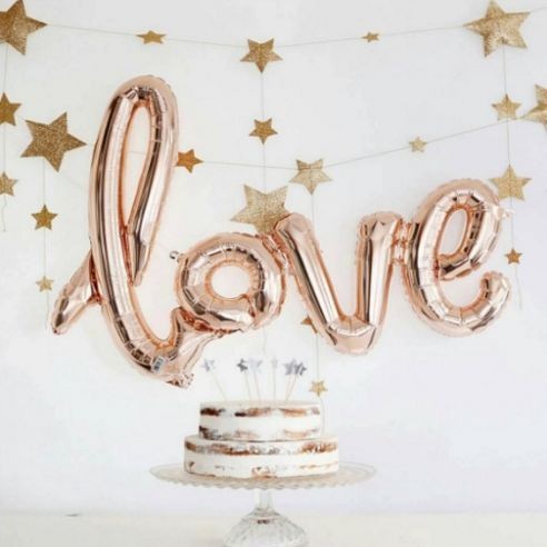 Ballon geant love cuivre rose gold 75cm Ballon geant love cuivre rose gold 75cm