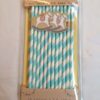 25 pailles bleues étiquettes BABY ourson et cheval