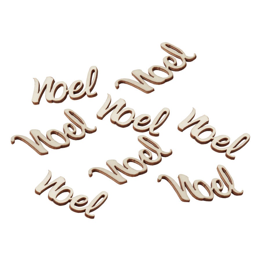 25 Confettis de table de Noël en bois 25 Confettis de table de Noël en bois