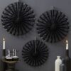 3 rosaces noir halloween suspension papier