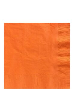 125 serviettes en papier orange 25cm