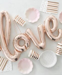 Ballon geant love cuivre rose gold 75cm