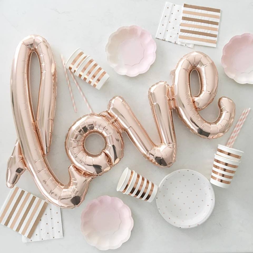 Ballon geant love cuivre rose gold 75cm Ballon geant love cuivre rose gold 75cm