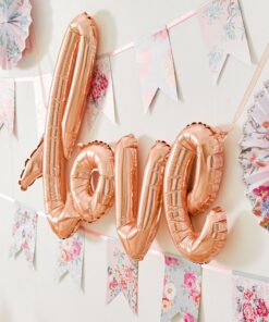 Ballon geant love cuivre rose gold 75cm