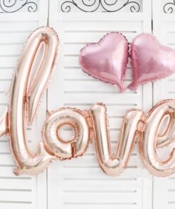 Ballon geant love cuivre rose gold 75cm
