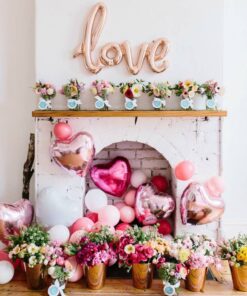 Ballon geant love cuivre rose gold 75cm