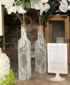 Location dentelle habillage bouteille vin vase