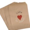 25 Sachets bonbons papier kraft "love is sweet"