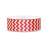 10M Ruban grosgrain chevron rouge 25mm