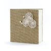 Livre d'or toile de jute shabby dentelle rose