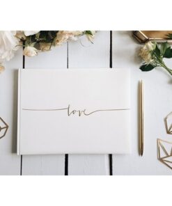 Livre d'or mariage Blanc "Love" Doré