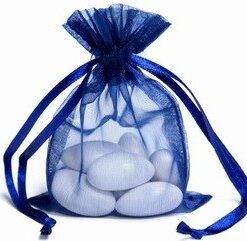 10 sachets pochons organza bleu