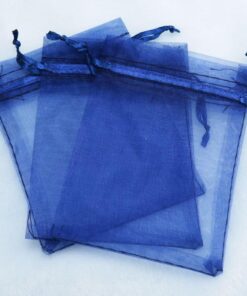 10 sachets pochons organza bleu