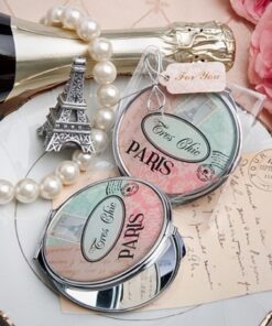 Miroir de poche thème Paris eiffel pastel
