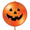 Halloween 4 ballons ronds tête de citrouille