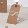 10 grandes etiquettes tags kraft coeur rouge
