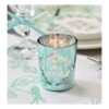 2 bougeoirs en verre vintage pastel