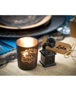 10 bougeoirs photophore vintage noir gatsby