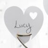 10 cartes Marque place mariage cœur blanc sur verre