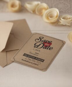 Cartes Save The Date Kraft Vintage