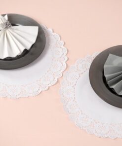 10 sets de table napperons blanc papier dentelle