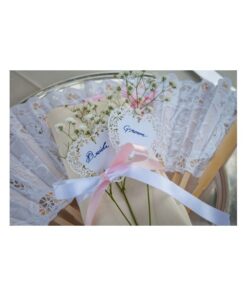 10 marque-place verre coeur dentelle blanche