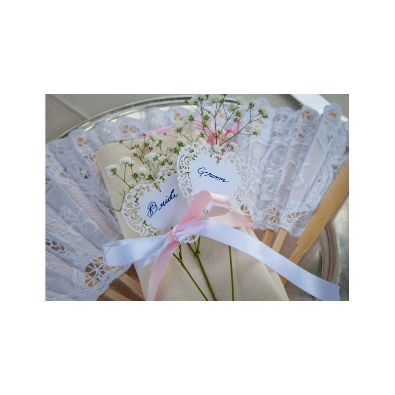 10 marque-place verre coeur dentelle blanche 10 marque-place verre coeur dentelle blanche