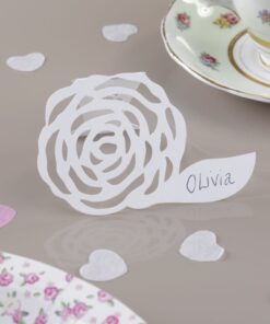 10 Marque place de table fleur vintage blanc